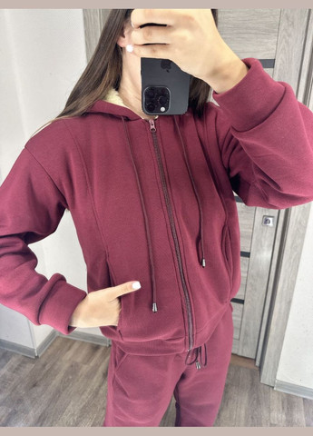 Женский теплый костюм двойка цвет бордо New Trend (304988943)