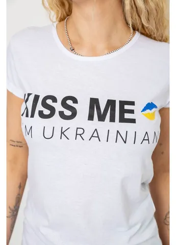 Женская футболка с патриотическим принтом, 244R2213-1 Ager - (365078134)