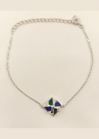 Браслет срібний з лазуритом і малахітом В5366G Shatlen Браслет (338624533)