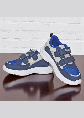 Синие демисезонные ортопедические кроссовки на липучках для мальчика Сказка