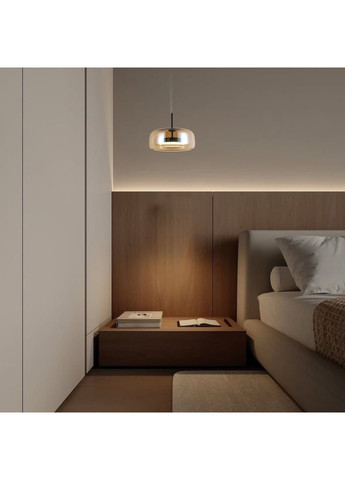 Подвес led 9W с кофейным плафоном (909-XL158-1 330 BK+AM) No Brand (370070424)