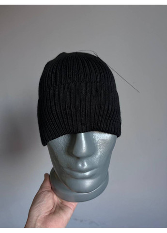 Мужская вязаная черная шапка базовая универсальная модель без подкладки Viking Ellan (364864722)