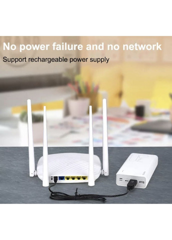 Кабель для роутера USB DC живлення від Power Bank із трансформатором 9V з перехідником 5.5 - 3.5 мм Чорний Fonken (360898246)