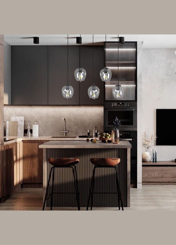 Черная подвесная люстра на 5 молекул (56-PR0231F-5 BK+CL) No Brand (370072317)