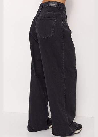Джинси wide leg з високою талією - чорний колір Lurex - (335077216)