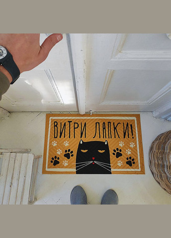 Килим придверний з принтом Витри лапки котик Presentville 380 (303727455)