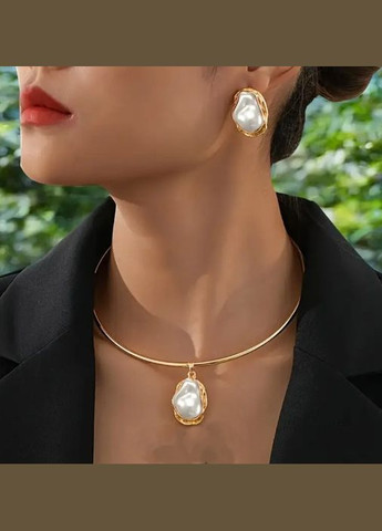 Комплект Колье и сережки из бусин Барокко No Brand (337510770)