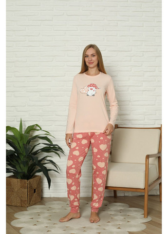 Персиковая женская пижама со штанами Nicoletta