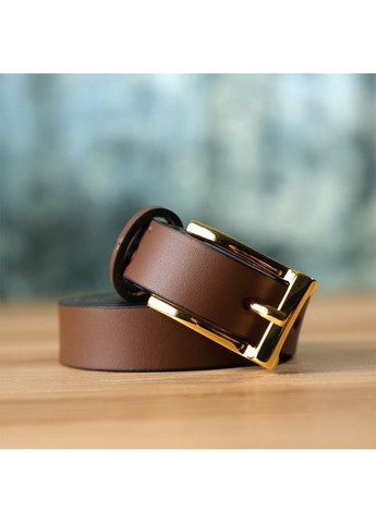 Модний вузький шкіряний ремінь для жінок 22954 Світло-коричневий Grande Pelle (362971705)