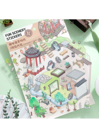 Набор наклеек стикеров румбокс 3D наклейки для творчества антистресс комната домик Японский сад No Brand (349824086)