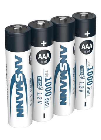 Аккумуляторы AAA/HR03 NI-MH 1000 mAh BL 4 шт Ansmann (370621258)