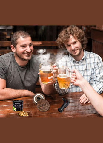 Набор для дымной ароматизации напитков с деревянной крышкой, щепой SMOK MASTER (1) No Brand (346055205)