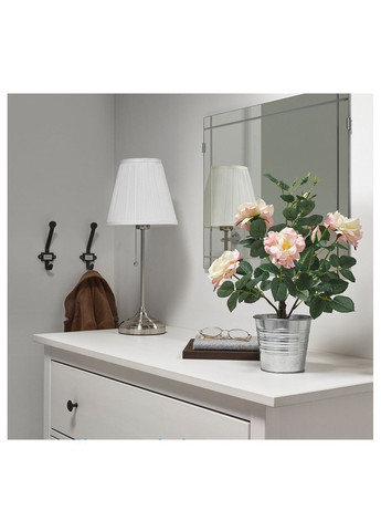 Штучна рослина в горщику для дому та вулиці рожева троянда 48 см IKEA (272149920)