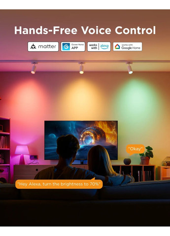 Лампа умная H600C, E14, 5W, 450Lm, 2700K-6400K, RGBWW, WI-FI/Bluetooth, белый Govee (370620153)