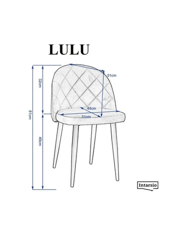 Стул LULU черный каркас/ Intarsio (390308057)