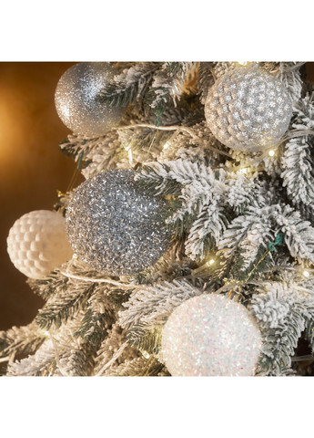 Набір ялинкових іграшок куль SGX "Блиск" 40 шт. Срібний. Подарунковий набір ялинкових кульок Кульки на ялинку новорічні Yalynkar (366964386)