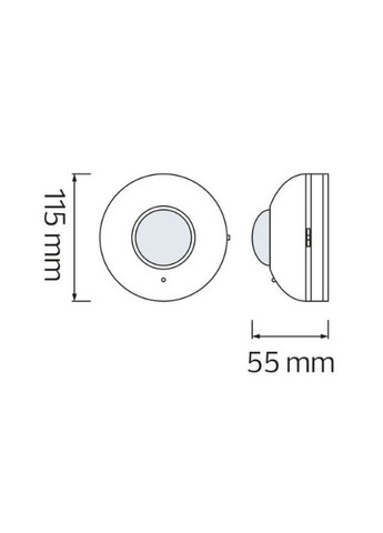 Датчик руху FOCUS 1000W 220-240V IP20 360 градусів. 115х55мм. чорний Voltronic (351431446)