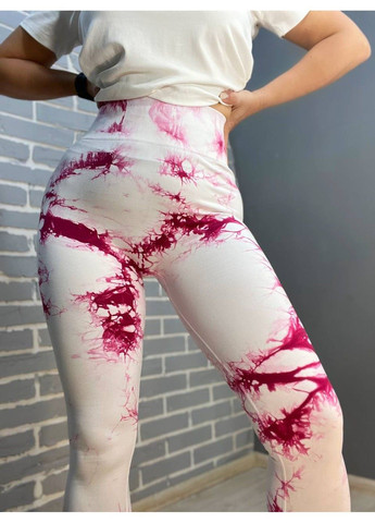 Белые лосины женскиеlady hurem 18160 мраморные пуш-ап широкий пояс утяжка No Brand