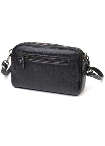 Сумка кросс-боди через плечо женская из натуральной кожи маленькая Черный 38002 Vintage (355245205)