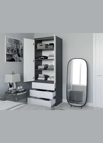 Шафа розпашна з полицями для одягу T-210 від MORELI (335423565)