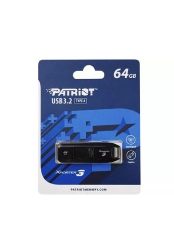 Флеш-накопитель USB 3.2 64GB Black (PSF64GX3B3U) Patriot Xporter 3 (357472644)