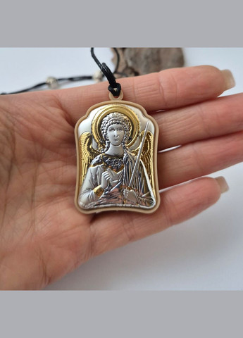 Автомобильная двухсторонняя икона ладанка Ангел Хранитель Казанская Богородица Серебро 925 пробы Позолота No Brand (306741448)