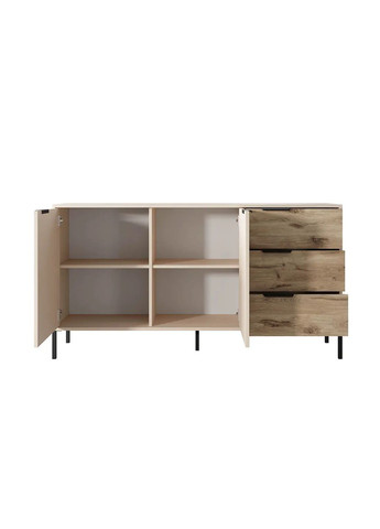 Комод широкий Хюге (Rave) беж/дуб викинг LAGOM (356683807)