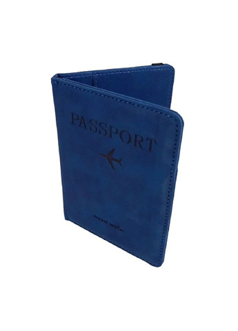Обложка органайзер чехол книжка для паспорта с карманами из матовой экокожи с тиснением 15х11 см (478110-Prob) Синяя Unbranded (302766966)