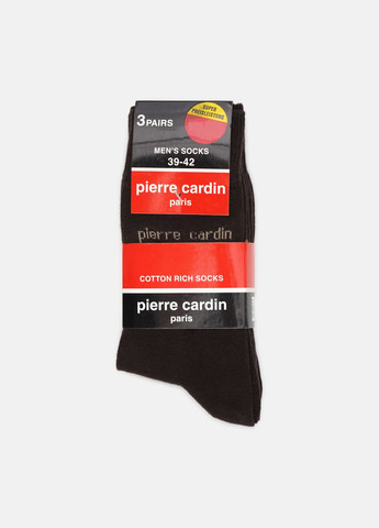 Тёмно-коричневые носки (3 пары) Pierre Cardin однотонные (315007526)
