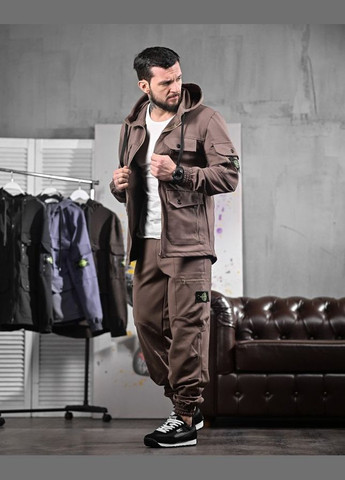 Стильний спортивний костюм чоловічий коричневий Stone Island (326990258)