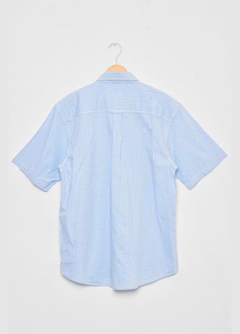 Сорочка чоловіча батальна блакитного кольору в клітинку Let's Shop (292630493)