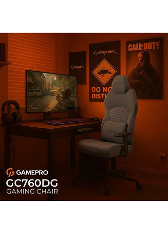 Кресло GC760DG Dark Grey Fabric GAMEPRO (364872966)