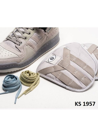 Серые демисезонные кроссовки мужские adidas bad bunny x forum low gray адидас бед банни форум No Brand