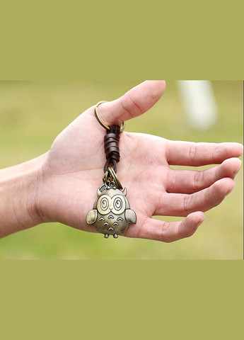 Вінтажний автобрелок для ключів із натуральної шкіри з бронзовим покриттям фігурки у формі Сови No Brand (292319831)