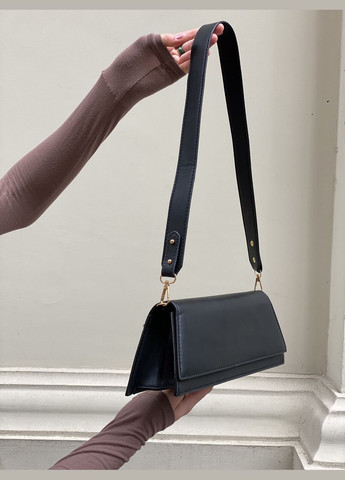 Жіноча сумка 1481 багет чорна No Brand (296008122)