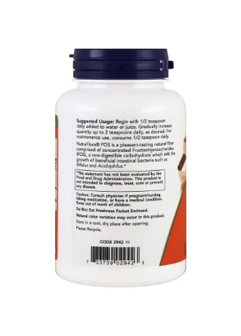 Фруктоолигосахариды, Nutra Flora FOS, 113 г Now Foods (364312793)