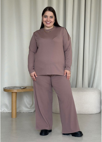 Зимові теплі широкі штани палаццо в рубчик на флісі Merlini Ассаго (303988931)