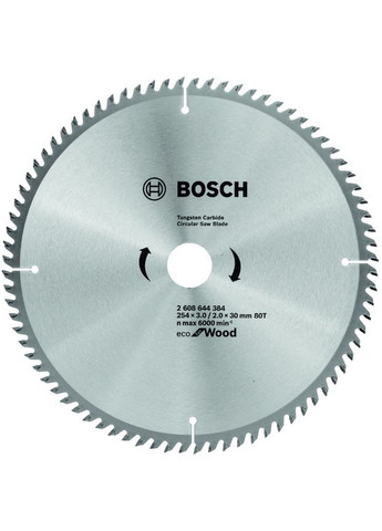 Пиляльний диск Eco for Wood (254x30x3 мм, 80 зубів) по дереву (23452) Bosch (267819132)