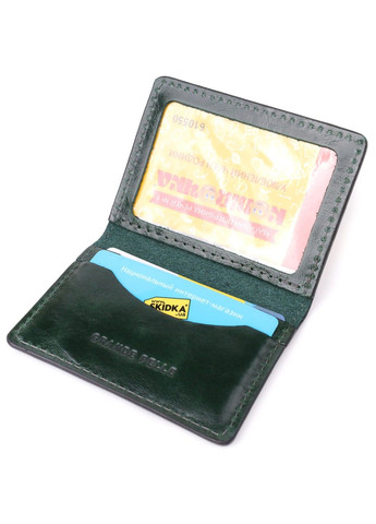 Чудова обкладинка на документи з натуральної гладкої шкіри 22942 Зелений Grande Pelle (330642797)