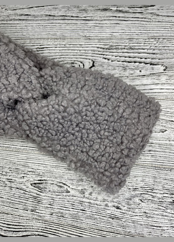 Повязка-чалма на голову теплая овечка Тедди серая No Brand (358204286)