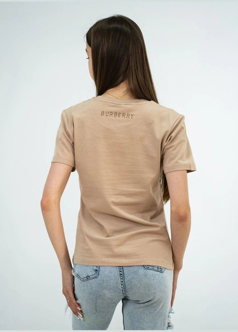Кофейная летняя футболка женская летняя с рисунком с коротким рукавом Burberry