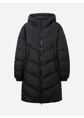 Черная зимняя куртка удлиненная зимняя Tom Tailor