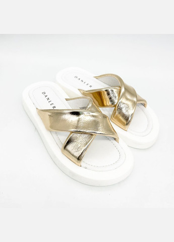 Золотые шлепанцы (р) кожа 0-1-1-y-45606b-690-y-125al Danler
