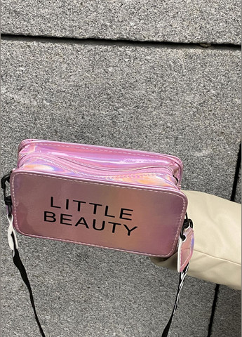 Жіноча дитяча голографічна сумка крос-боді через плече LITTLE BEAUTY рожева No Brand (285780135)