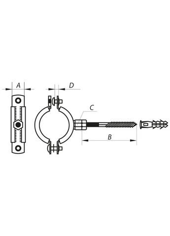 Хомут трубный оцинкованный 1/2" (20-25) серый (KR2784) KOER KCB.10.G (391459152)