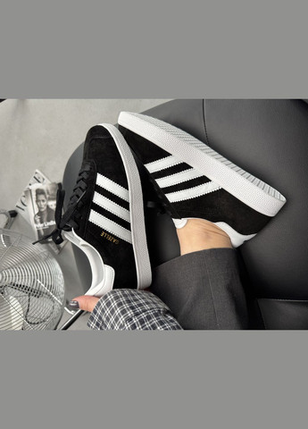 Кросівки жіночі і чоловічі Adidas Gazelle black | Адідас Газель чорний No Brand чорні демісезони (316663599)