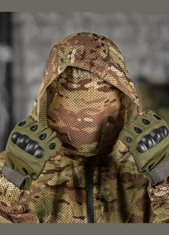 Маскувальний костюм Мультикам із шліфованої сітки камуфляж для полювання та риболовлі No Brand (337465003)