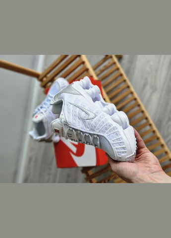 Білі Осінні кросівки чоловічі і жіночі nike shox tl white | найк шокс тл білі No Brand