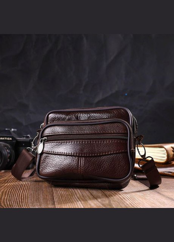 Сумка чоловіча на пояс через плече з натуральної шкіри маленька Коричневий 35259 Vintage (333594214)
