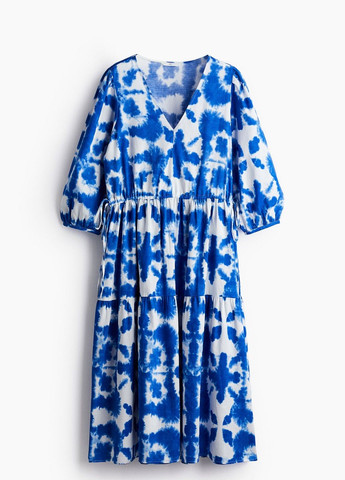 Синя кежуал сукня H&M з абстрактним візерунком
